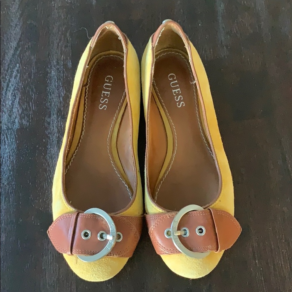 Guess Yellow Suede Ballet Flats- Size 37 / 7